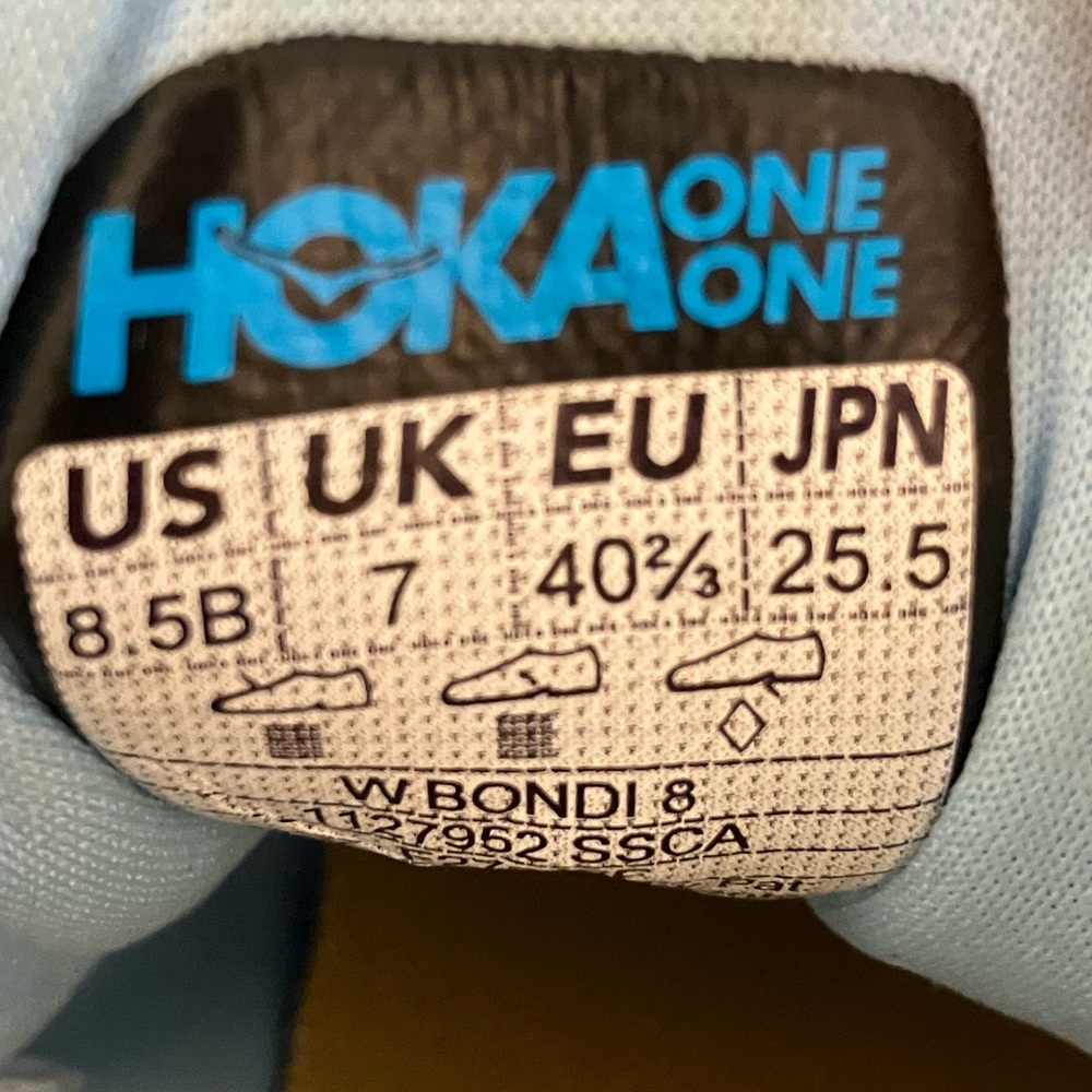 Hoka Sky Blue and Yellow Athletic Shoes - Picture 5 of 5